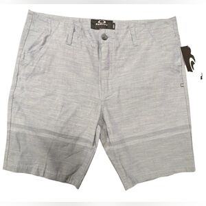 Oakley Slim Fit Blue/Gray Flat Front Shorts Modern Fit- Size 38
